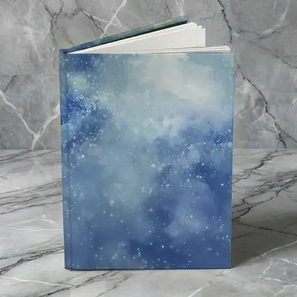Blue Watercolor Galaxy Starry Night Art