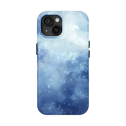 Blue Watercolor Galaxy Starry Night Art