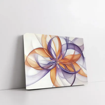 Orange Purple Abstract Flowing Ribbon Art