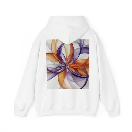 Orange Purple Abstract Flowing Ribbon Art