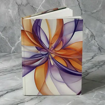 Orange Purple Abstract Flowing Ribbon Art