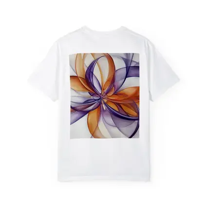 Orange Purple Abstract Flowing Ribbon Art