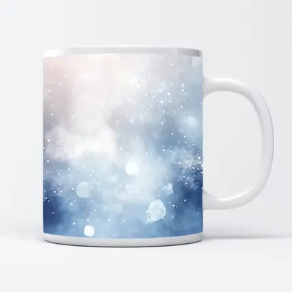 Blue Watercolor Abstract Winter Snow Background