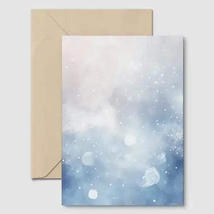 Blue Watercolor Abstract Winter Snow Background