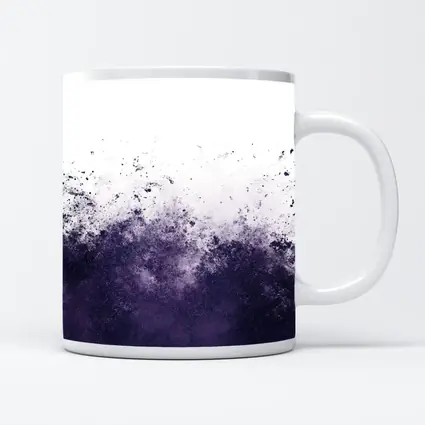 Dark Purple Ink Splash Abstract Art