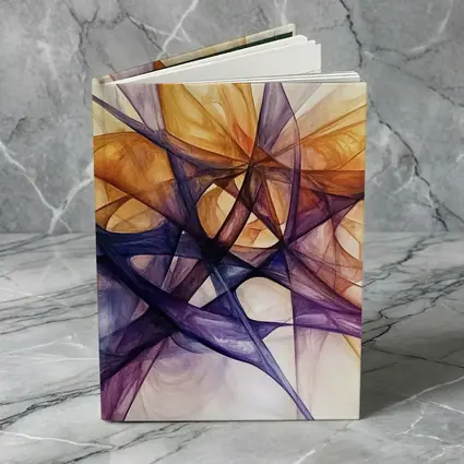 Abstract Purple Orange Geometric Lines Art