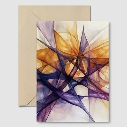 Abstract Purple Orange Geometric Lines Art