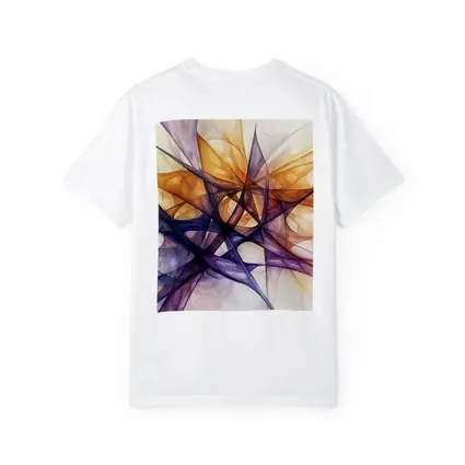 Abstract Purple Orange Geometric Lines Art