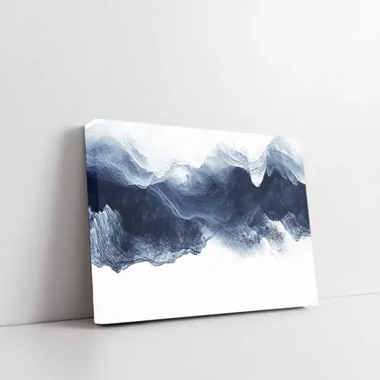 Dark Blue Ink Wave Abstract White Background