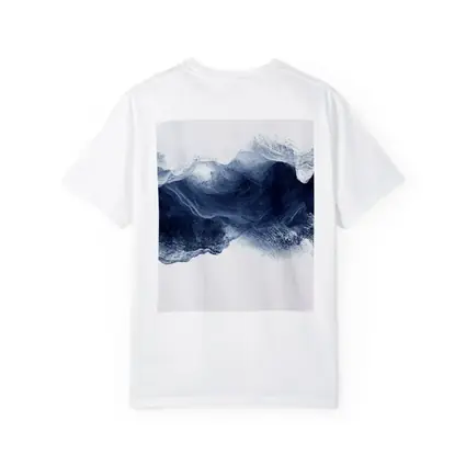 Dark Blue Ink Wave Abstract White Background