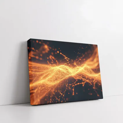 Golden Energy Wave Abstract Dark Background