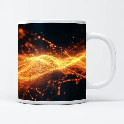 Golden Energy Wave Abstract Dark Background