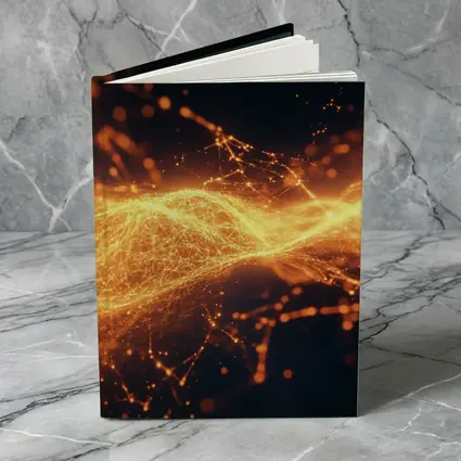 Golden Energy Wave Abstract Dark Background