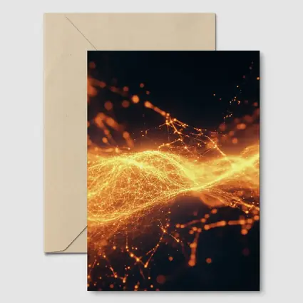 Golden Energy Wave Abstract Dark Background