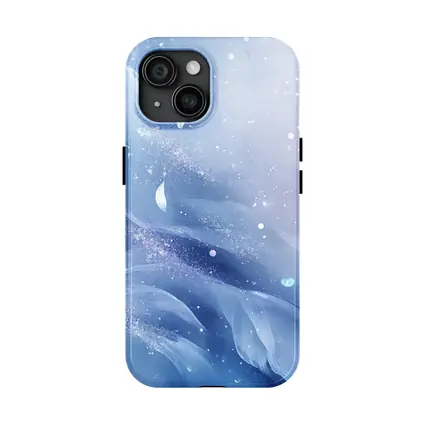 Soft Blue Abstract Swirling Dreamy Art