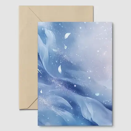 Soft Blue Abstract Swirling Dreamy Art