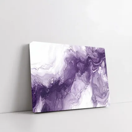 Purple Marble Abstract Fluid Art White