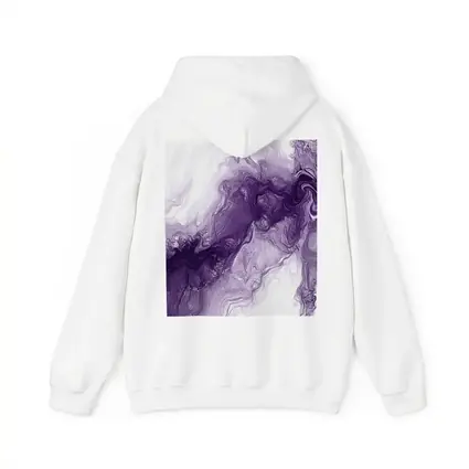 Purple Marble Abstract Fluid Art White