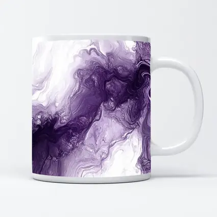Purple Marble Abstract Fluid Art White