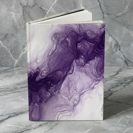 Purple Marble Abstract Fluid Art White
