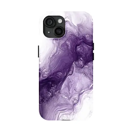 Purple Marble Abstract Fluid Art White
