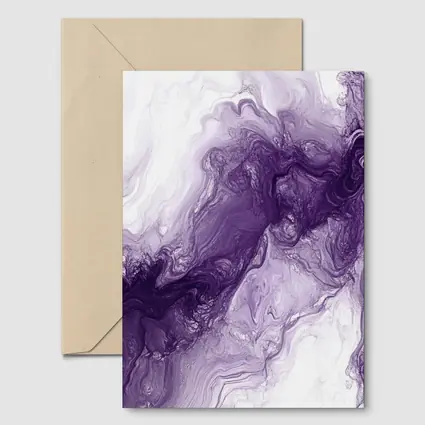 Purple Marble Abstract Fluid Art White