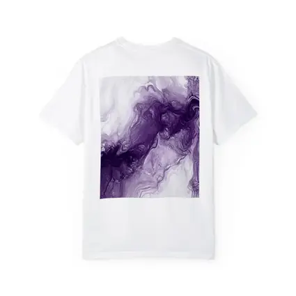 Purple Marble Abstract Fluid Art White