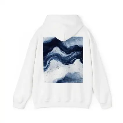 Dark Blue Ink Wave Abstract White Background