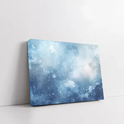 Blue Watercolor Galaxy Space Abstract Art