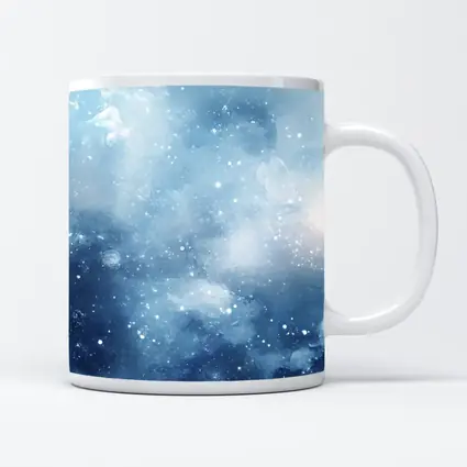 Blue Watercolor Galaxy Space Abstract Art