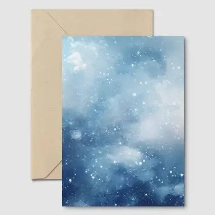 Blue Watercolor Galaxy Space Abstract Art