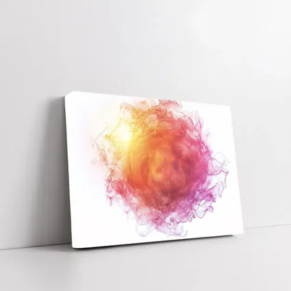 Fiery Red Orange Smoke Abstract White Background