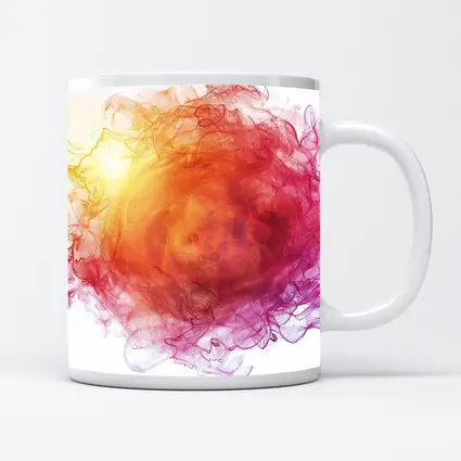 Fiery Red Orange Smoke Abstract White Background