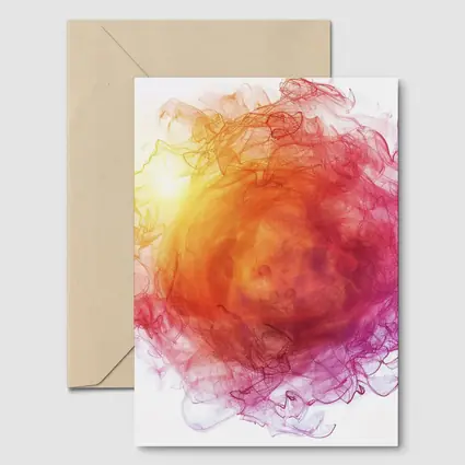 Fiery Red Orange Smoke Abstract White Background