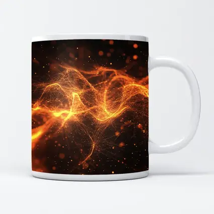 Golden Fire Particle Wave Dark Abstract