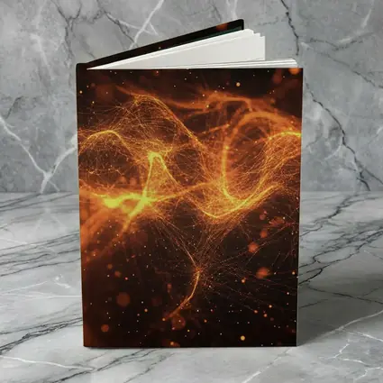 Golden Fire Particle Wave Dark Abstract