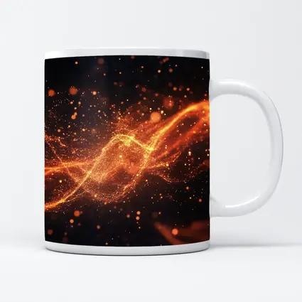 Golden Fire Particles Wave Dark Background