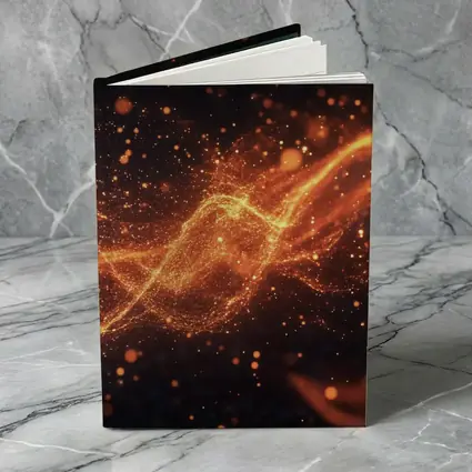 Golden Fire Particles Wave Dark Background