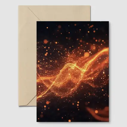 Golden Fire Particles Wave Dark Background