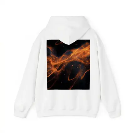 Orange Fire Particles Flowing Dark Space