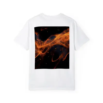 Orange Fire Particles Flowing Dark Space