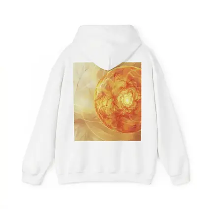 Golden Fractal Orb Swirling Orange Abstract