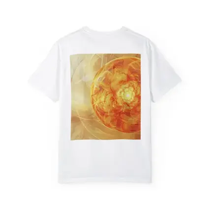 Golden Fractal Orb Swirling Orange Abstract