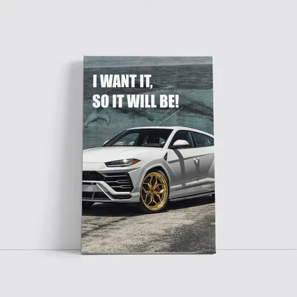 White Lamborghini Urus Gold Wheels Motivation Quote