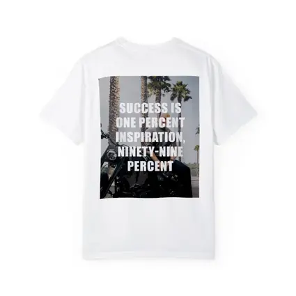 Success Quote Man on Motorcycle Palm Trees
