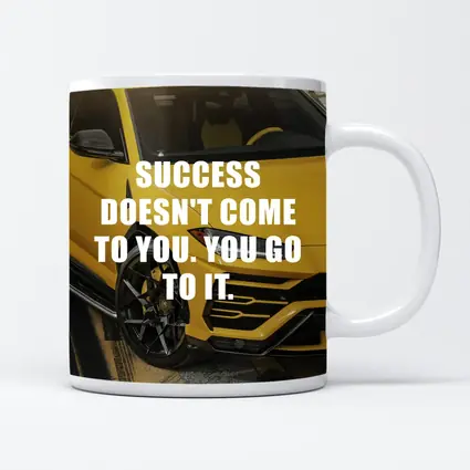 Success Quote Yellow Lamborghini Urus Car