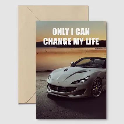 Ferrari Portofino White Car Sunset Motivational