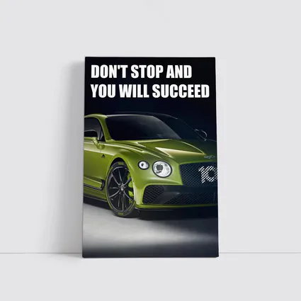 Bentley Continental GT Green Motivational Quote Art
