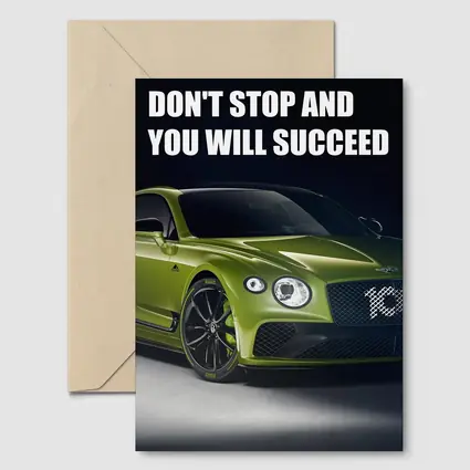 Bentley Continental GT Green Motivational Quote Art