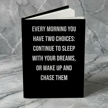 Wake Up Chase Dreams Motivational Quote Black